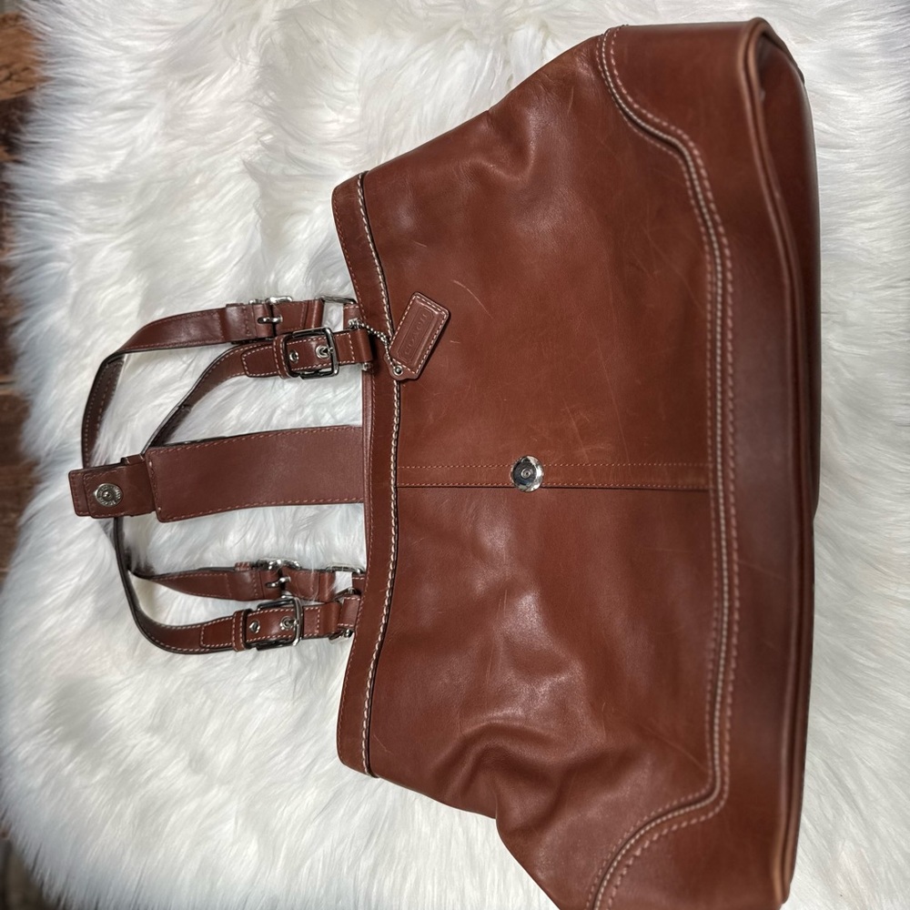 Coach Tanned Leather Carryall Tote Bag